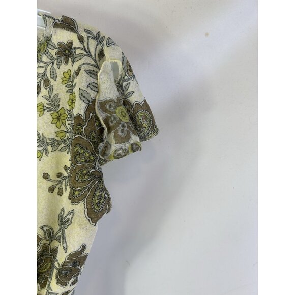 Vintage Y2K Wet Seal Floral Flounce Baby Doll Top Shirt Forest Gobling Fairy - Picture 4 of 8